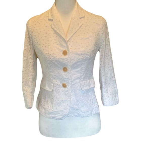 Talbots Jackets & Blazers - Talbots White Eyelet Blazer | EUC | 4p